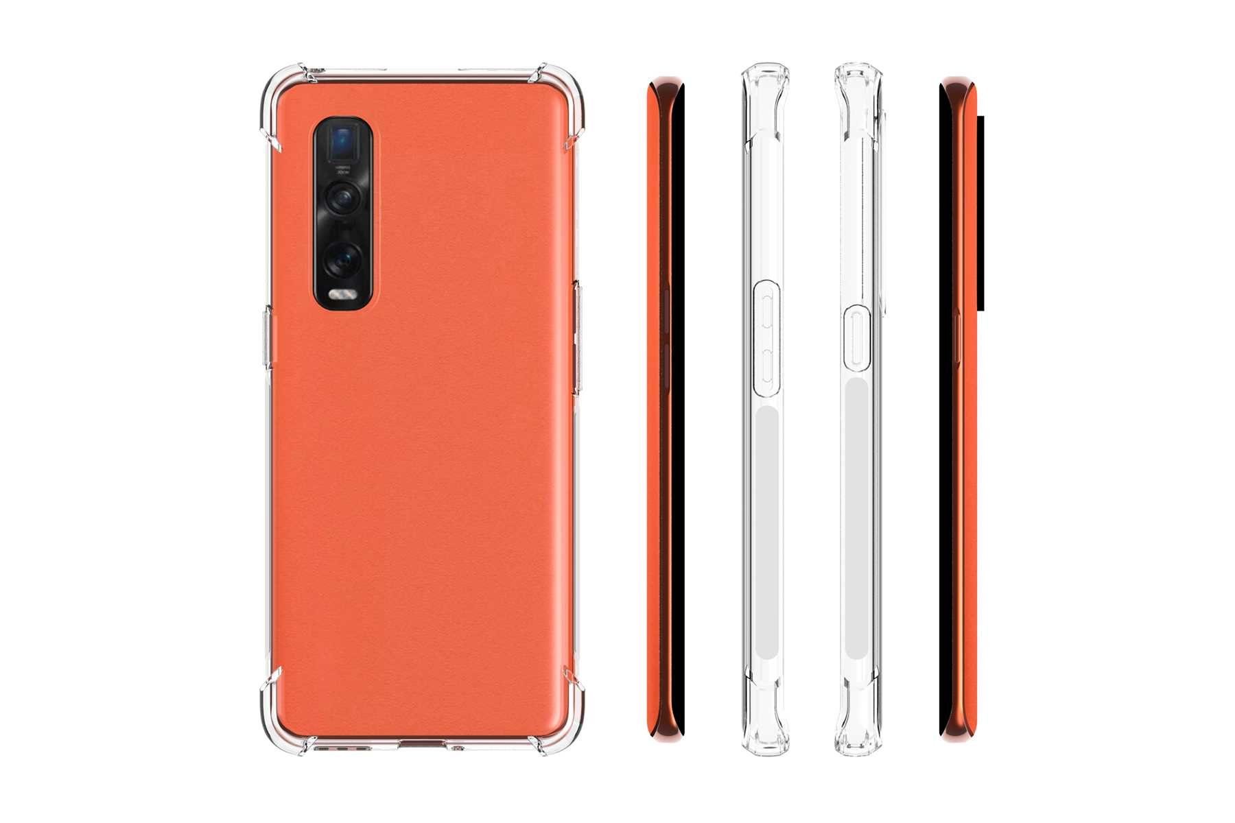 mtb more energy Smartphone-Hülle Clear Armor Case für Oppo Find X2 Pro, Transparente TPU Schutzhülle Case Backcover mit Anti-Shock Verstärkung
