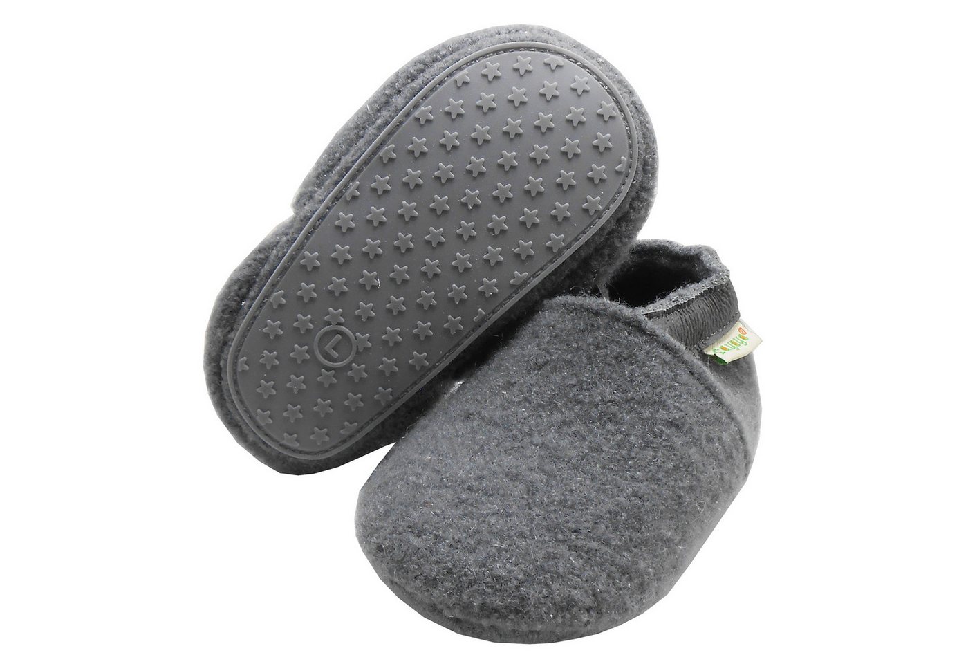 Yalion Weiche Kinder Filz Hausschuhe aus Schafwolle und Leder Krabbelschuh
