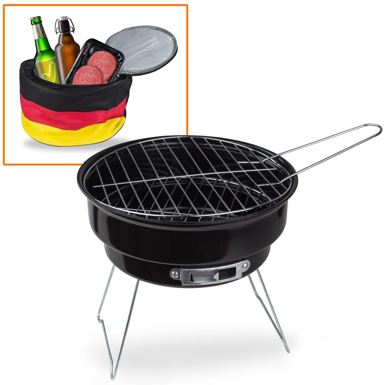DEMA Gasgrill Grill mit Kühltasche Deutschland 2 in 1