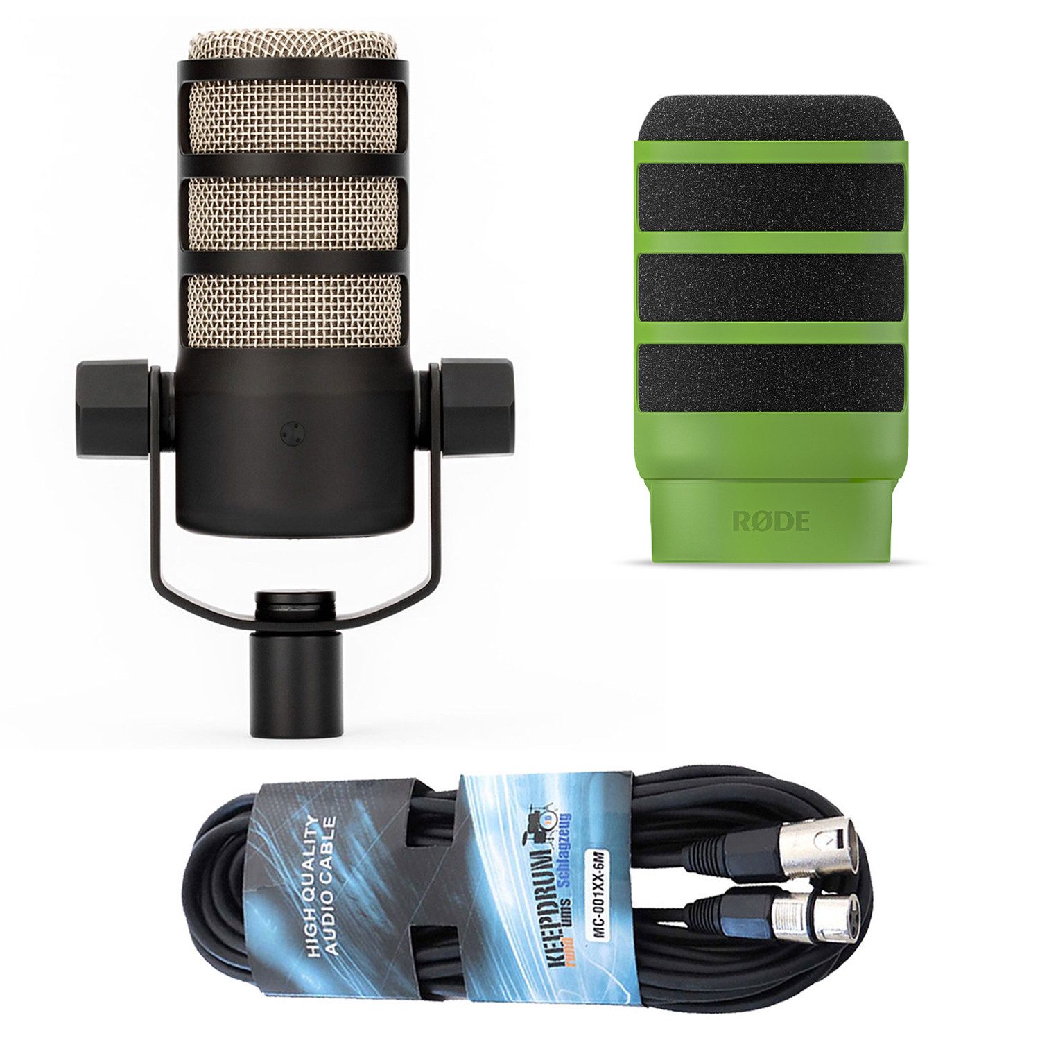 RØDE Mikrofon Rode Mikrofon Podmic mit WS14G Popschutz und Kabel (Set), hochwertiges Mikrofon