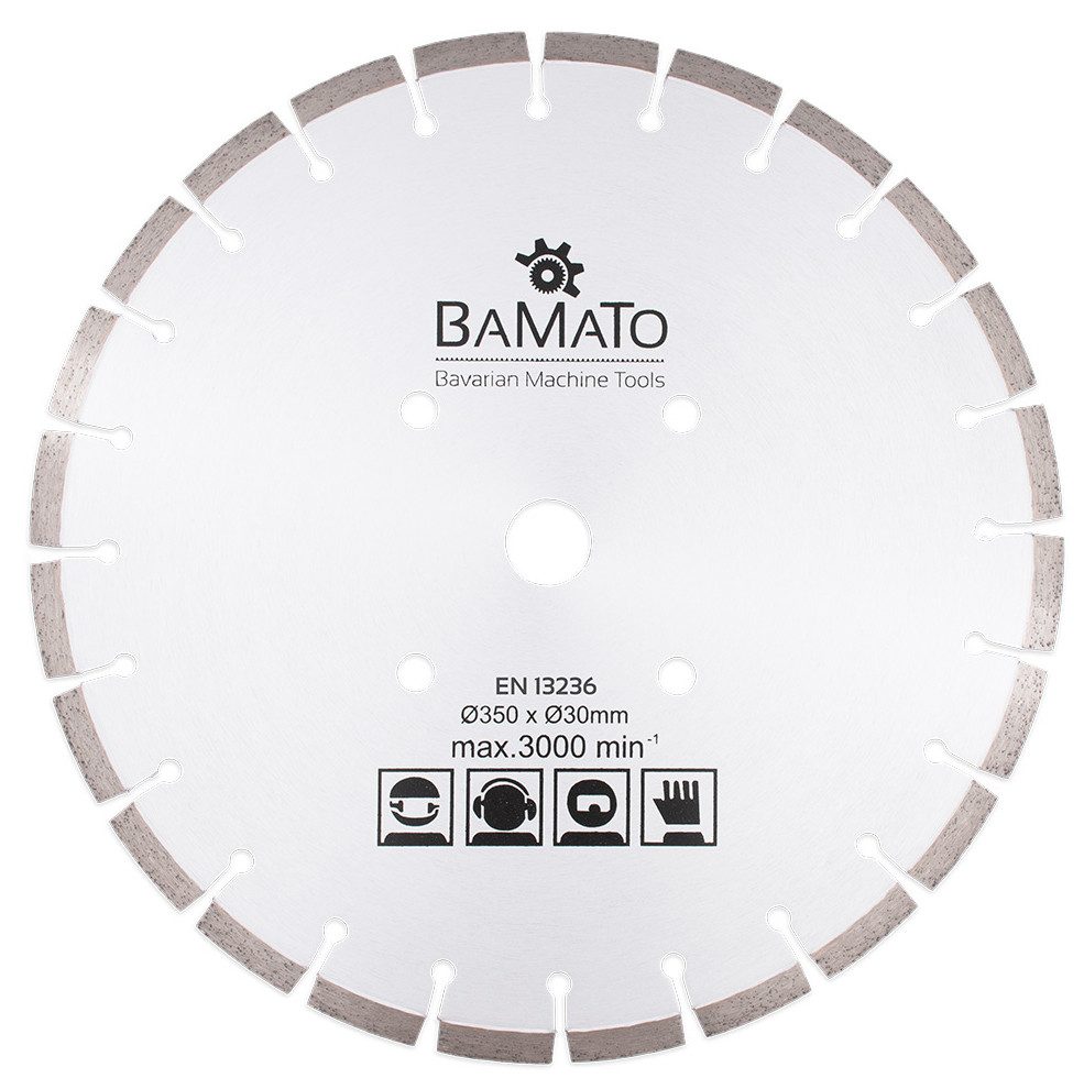 BAMATO Diamanttrennscheibe 350 x 30 mm Diamantscheibe für Baustellenmaterialien, Ziegel, Beton