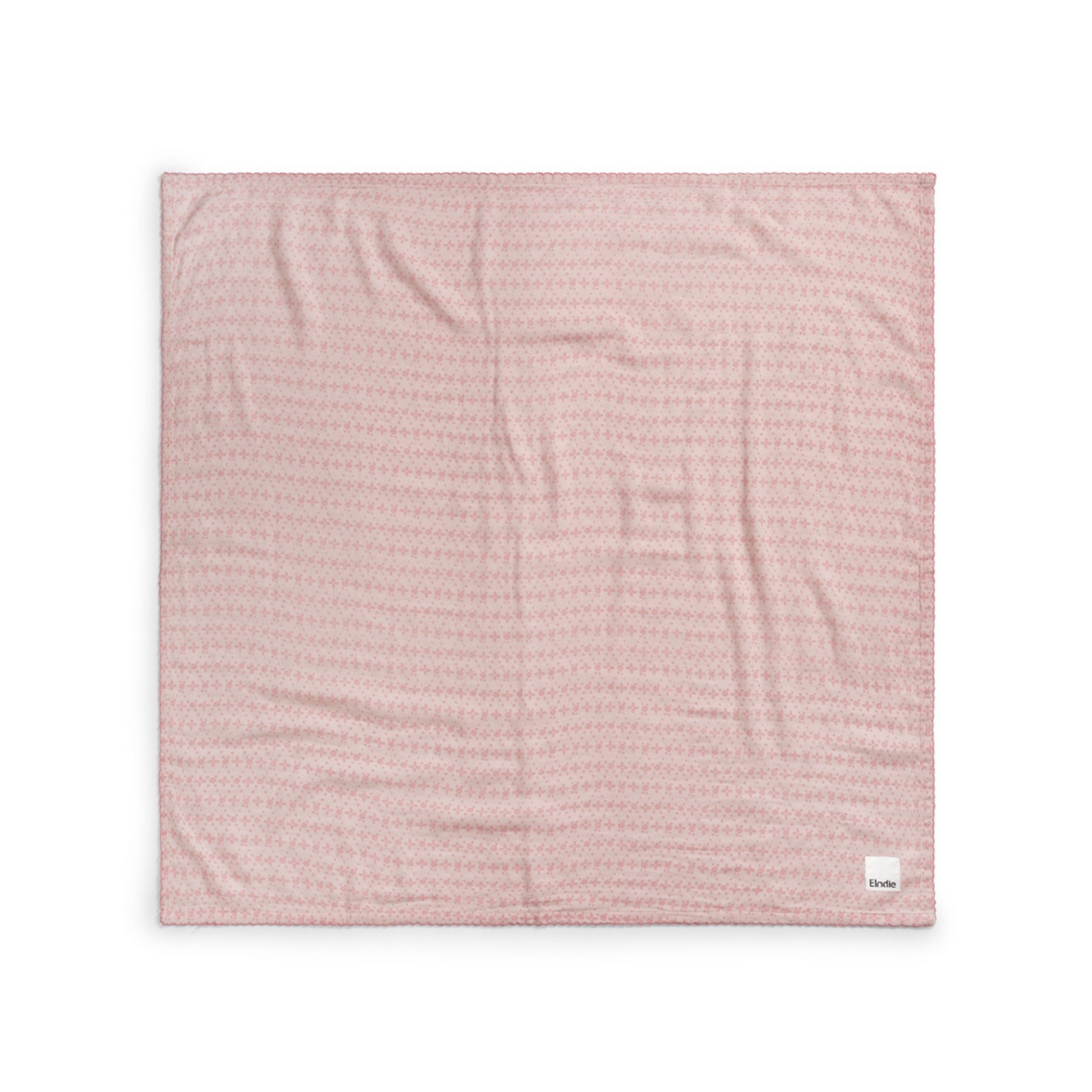 Babydecke Bambus Musselin Decke - Embroidery Anglaise Pink 80x80 cm, Elodie, Kuscheldecke