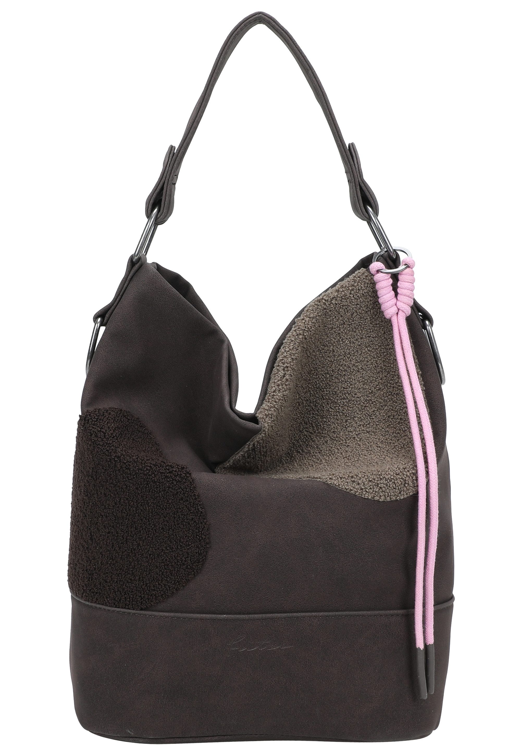 Fritzi aus Preußen Schultertasche Olga Limited Happy Flocked Jive Soft Berry, mit moderner Flockung