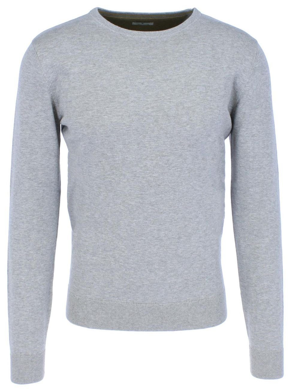 TOM TAILOR Sweatshirt Basic Crew Neck Sweater (1-tlg) Light Soft Grey Melange 14427