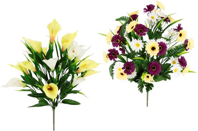 Kunstblume »Bouquet«, I.GE.A., Höhe 50 cm, Calla und Margeriten, 2er Set-Otto