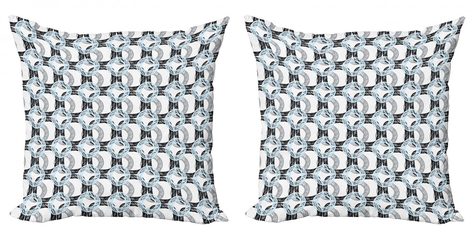 Kissenbezüge Modern Accent Doppelseitiger Digitaldruck, Abakuhaus (2 Stück), Abstrakt Grunge Sketchy Forms | Kissenbezüge