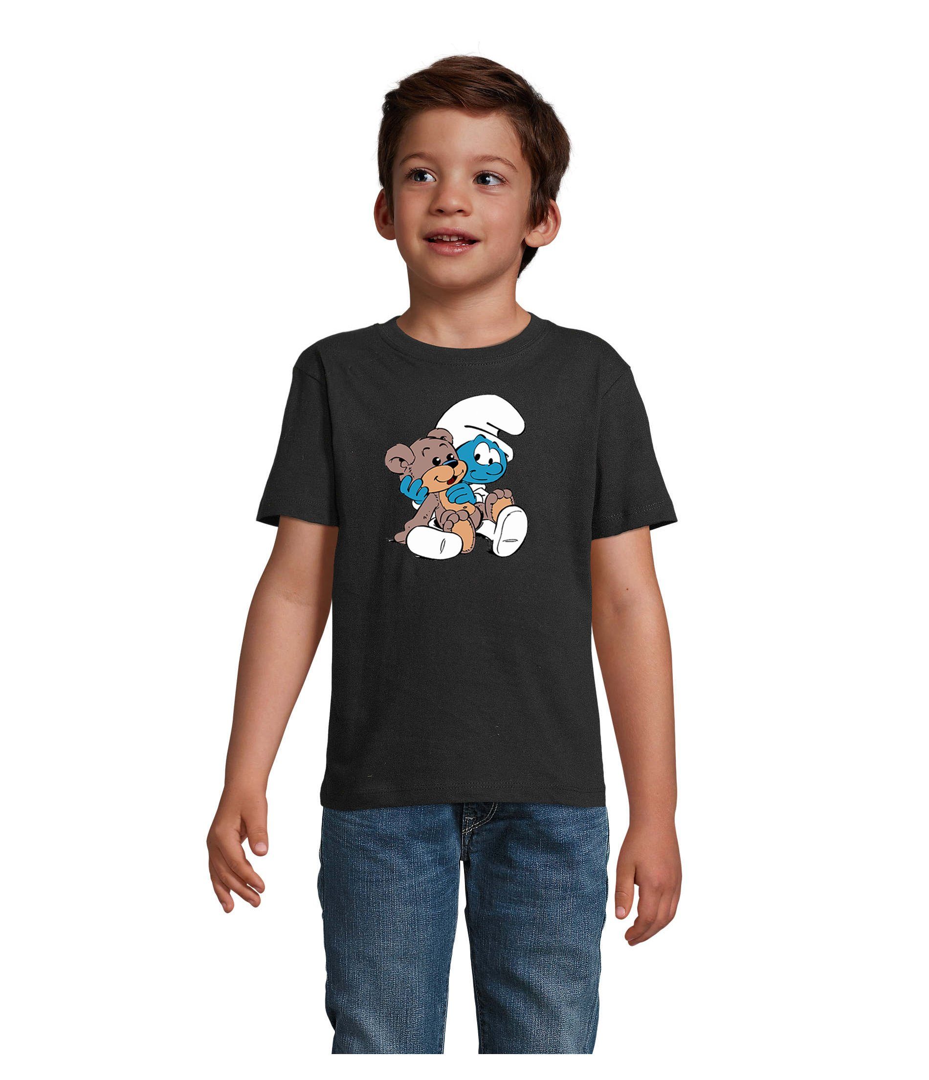 Blondie & Brownie T-Shirt Kinder Jungen & Mädchen Babyschlumpf Schlümpfe Serie Teddybär Schlumpf in vielen Farben Schwarz