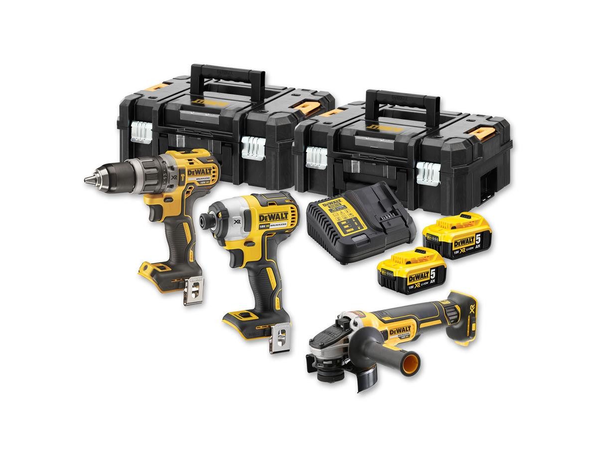 DeWalt (3-tlg) Akku-Set (18 V), 2xAkkus & Schnellladesystem, inkl. 1xTSTAK-Koffer II & TSTAK-Koffer VI