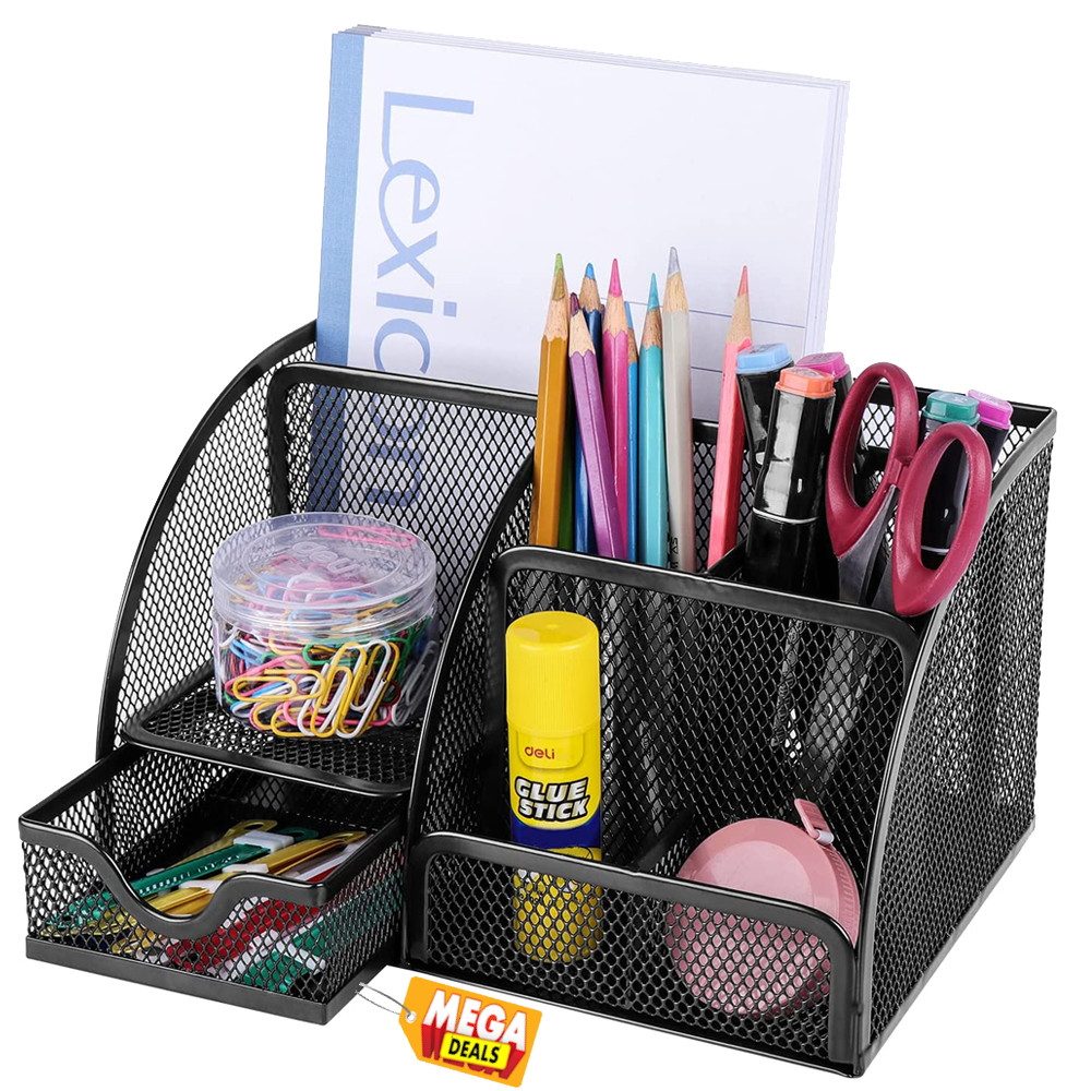 MEGADEALS Stehsammler Schreibtisch-Organizer Stiftehalter Organisator Büro Dokumentenablage