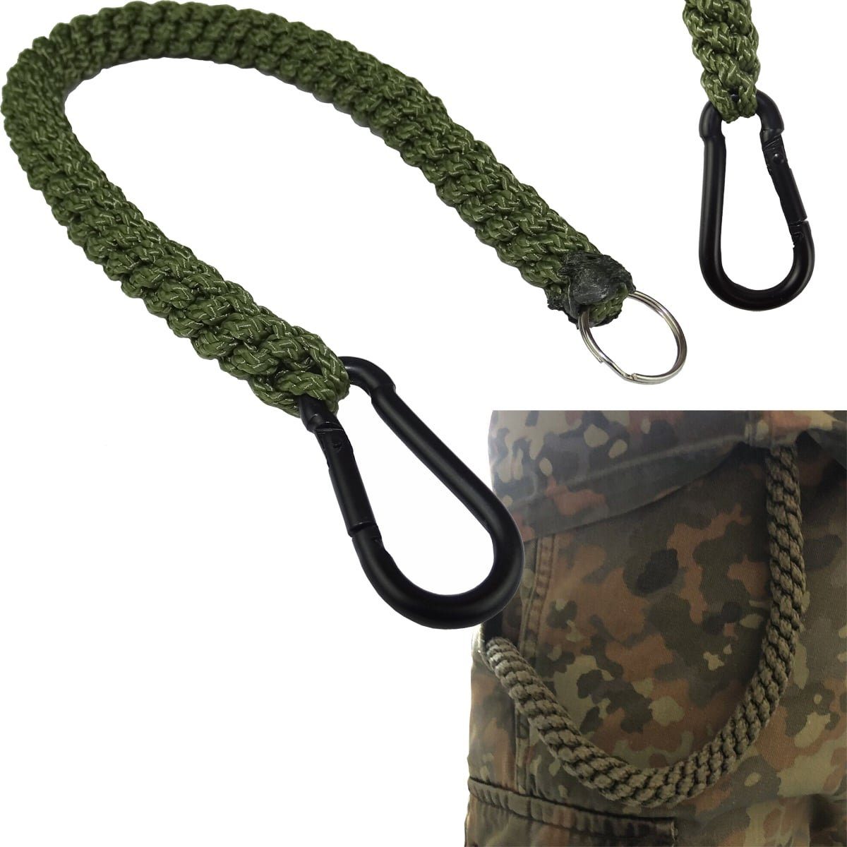 BWuM Schlüsselanhänger Bundeswehr Schlüsselband geflochten mit Karabiner günstig online kaufen