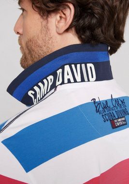 CAMP DAVID Poloshirt mit Kontrastnähten an den Schultern