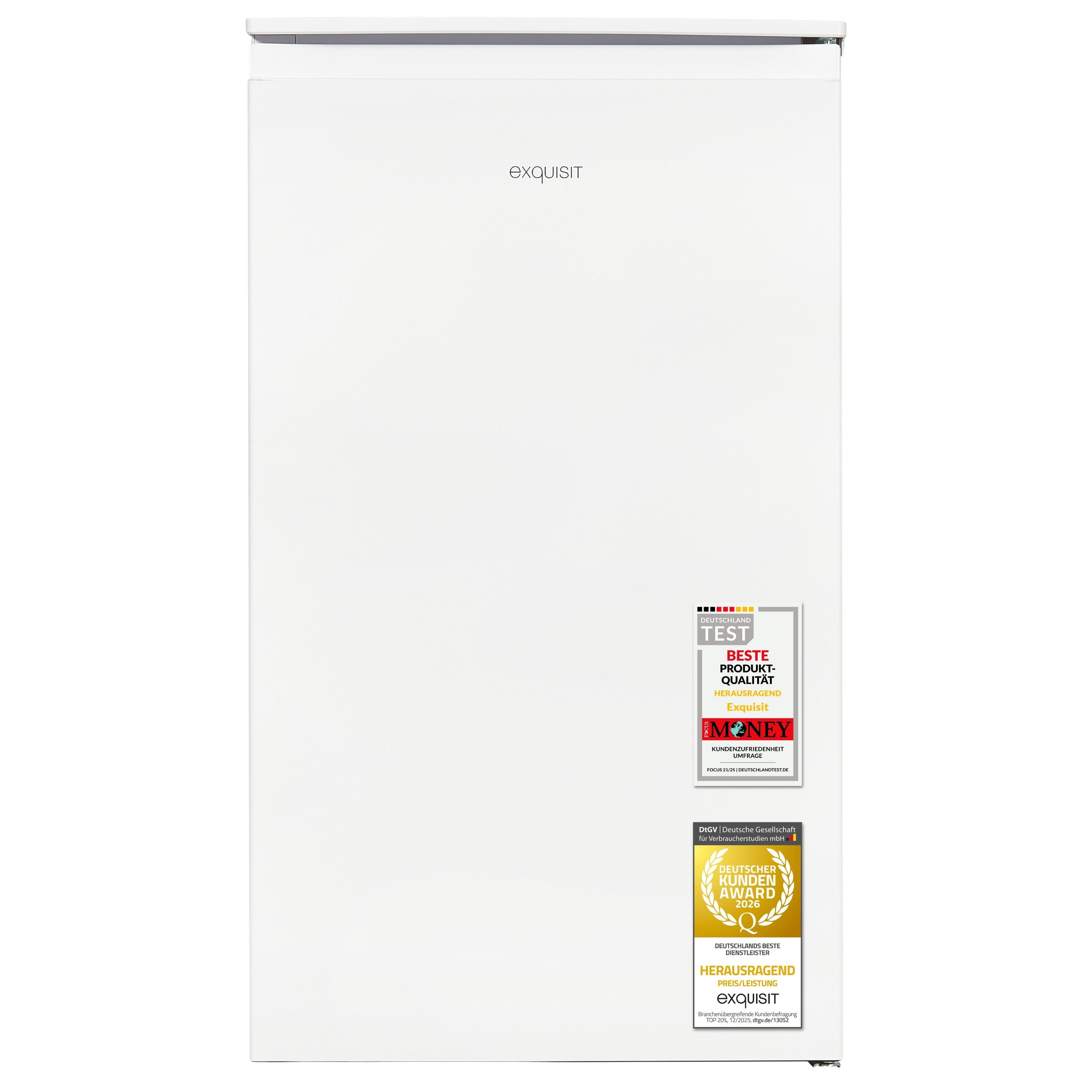 exquisit Kühlschrank KS5117-3-010E, 85 cm hoch, 48 cm breit, 3-Sterne-Gefrieren, LED-Beleuchtung, Türanschlag wechselbar