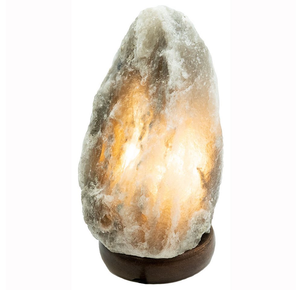 GLOBO LIGHTING LED Tischleuchte, Leuchtmittel nicht inklusive, Tischleuchte Beistelllampe Nachttischlampe Salzkristall Grau H 20,3 cm