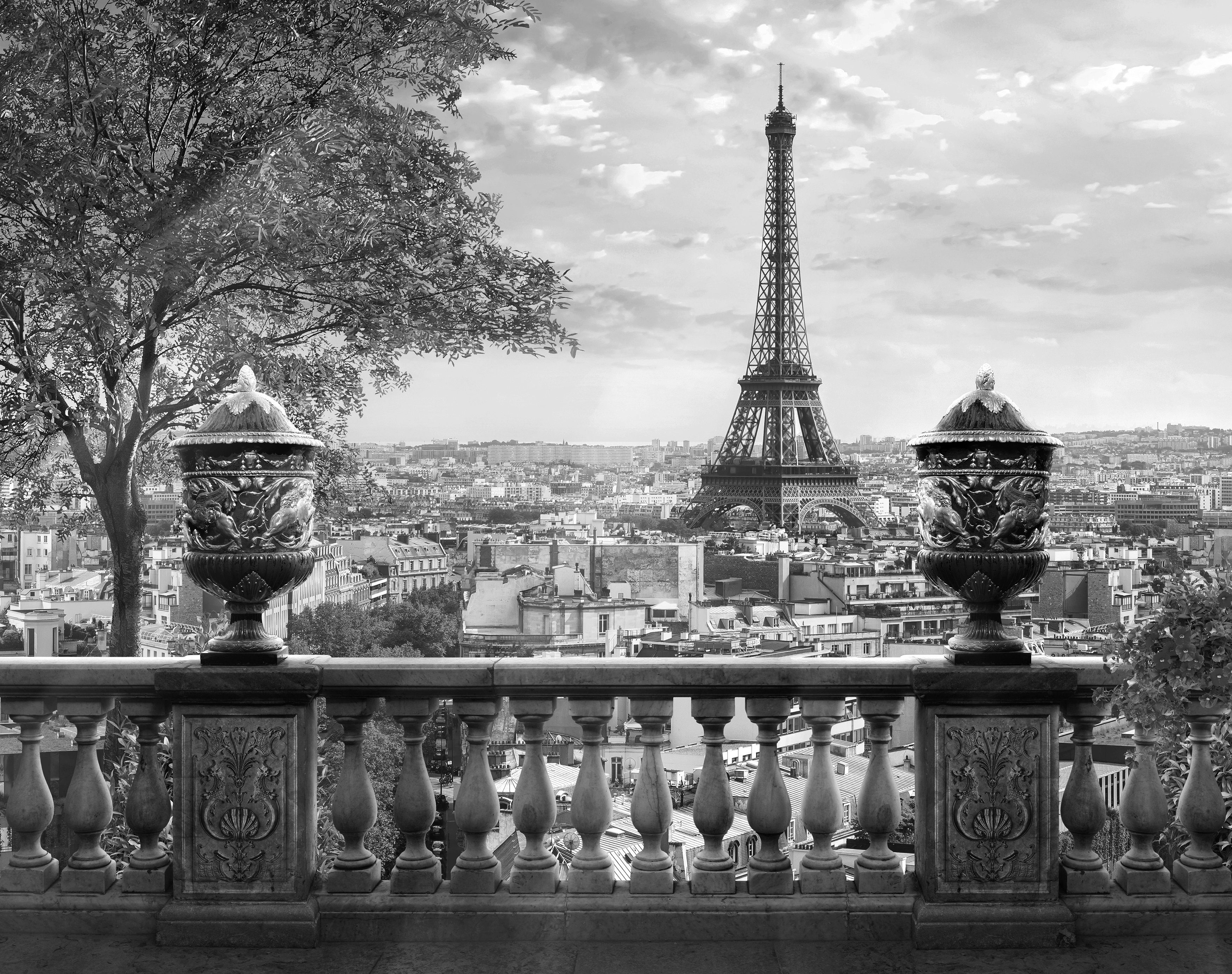 Papermoon Fototapete Paris Schwarz & Weiß günstig online kaufen
