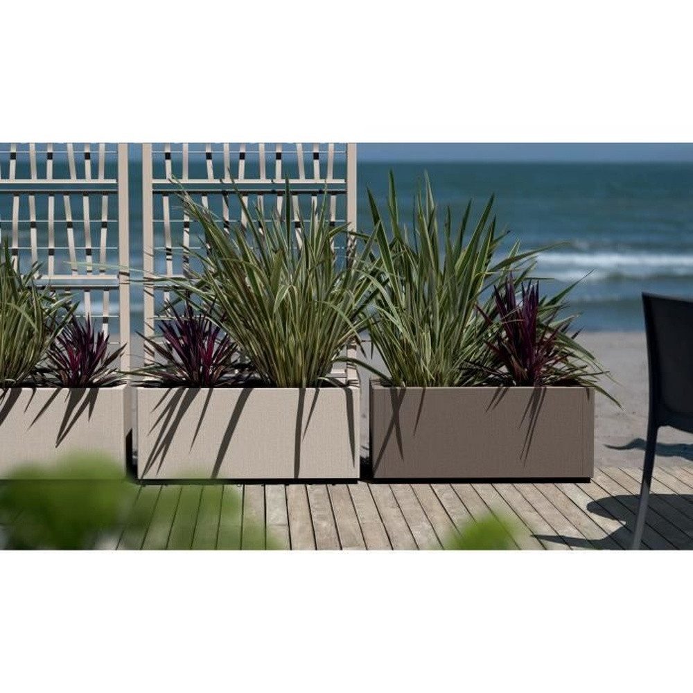 Stefanplast Balkonkasten Rechteckiger Blumenkasten Ethica, 80 cm, taupe
