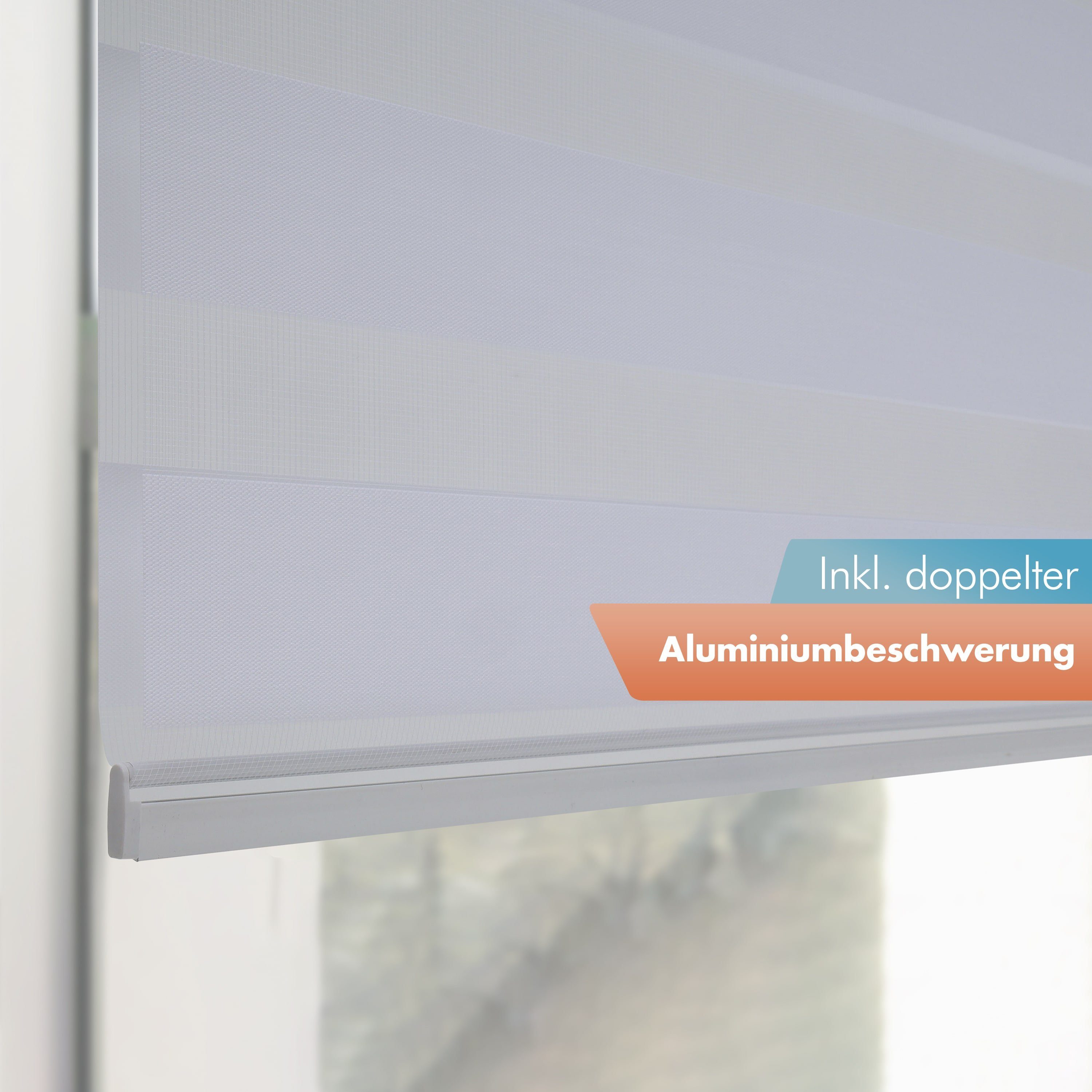 für Klemmträger, Fenster, Lichtschutz, mit ohne freihängend, Bohren, weiß Bailena, Klemmfix, Duorollo Klemmrollos blickdicht Doppelrollo