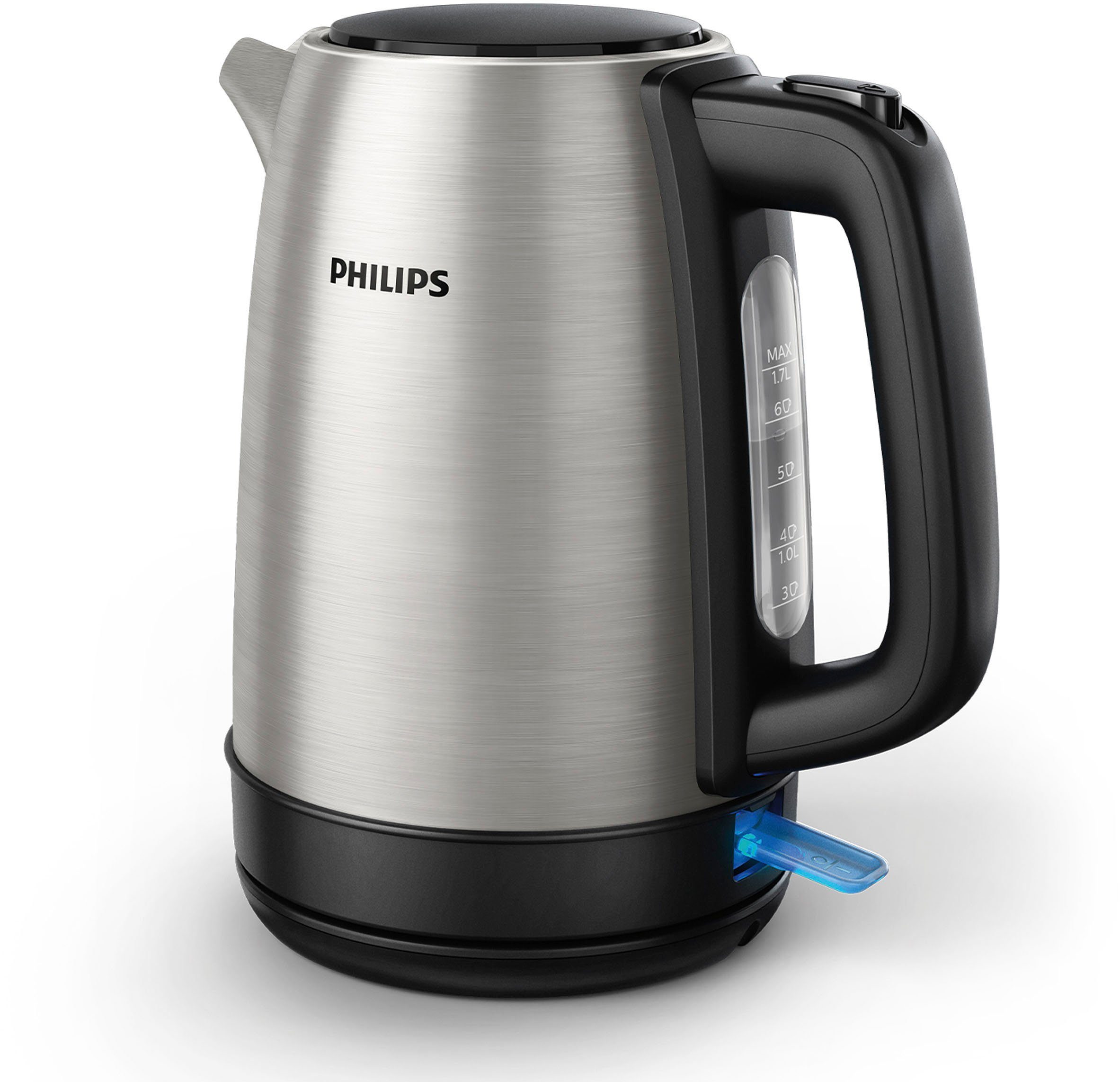 Philips Wasserkocher Philips Home HD9350/90 Daily Wasserkocher Edelstahl, Schwarz Fassungs, 1.70 l, 2200.00 W
