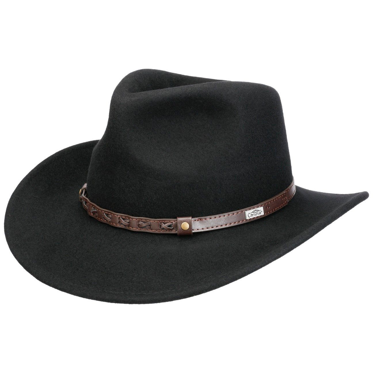 Cowboyhut Cowboyhut Conner mit Lederband (1-St) schwarz