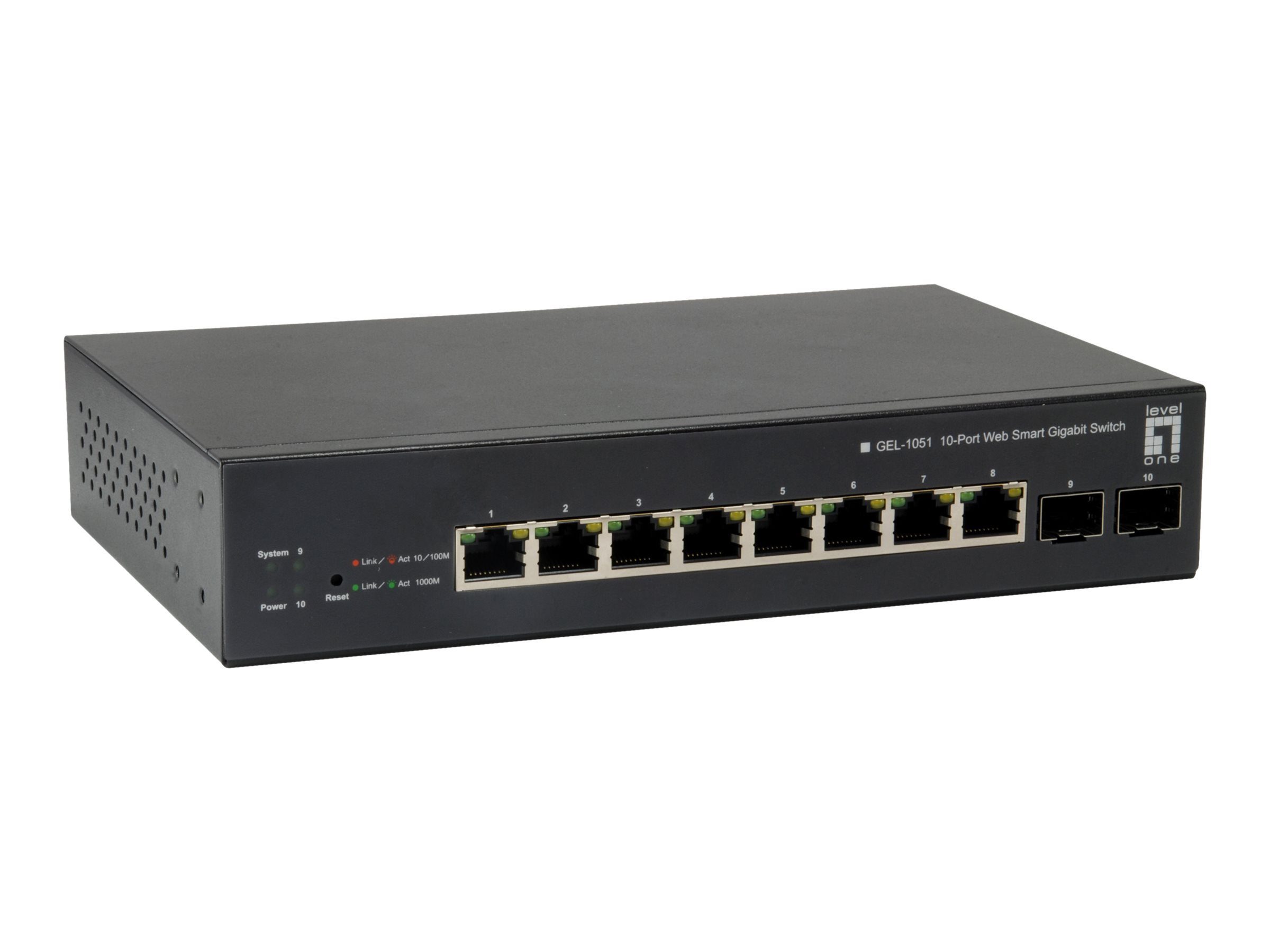 LEVEL ONE LevelOne Switch 8x PoE GEP-1051 2xGSFP 70W Netzwerk-Switch