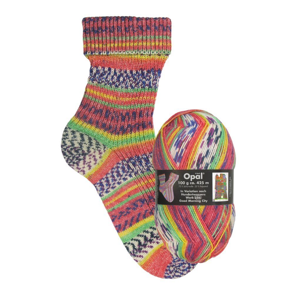 Opal In Variation nach Hundertwasser Werken Häkelwolle, 425 m (Pullover- und Sockenwolle), 100 g