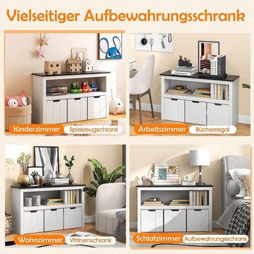 KOMFOTTEU Kinderregal Spielzeugschrank, 102 x 33 x 62 cm