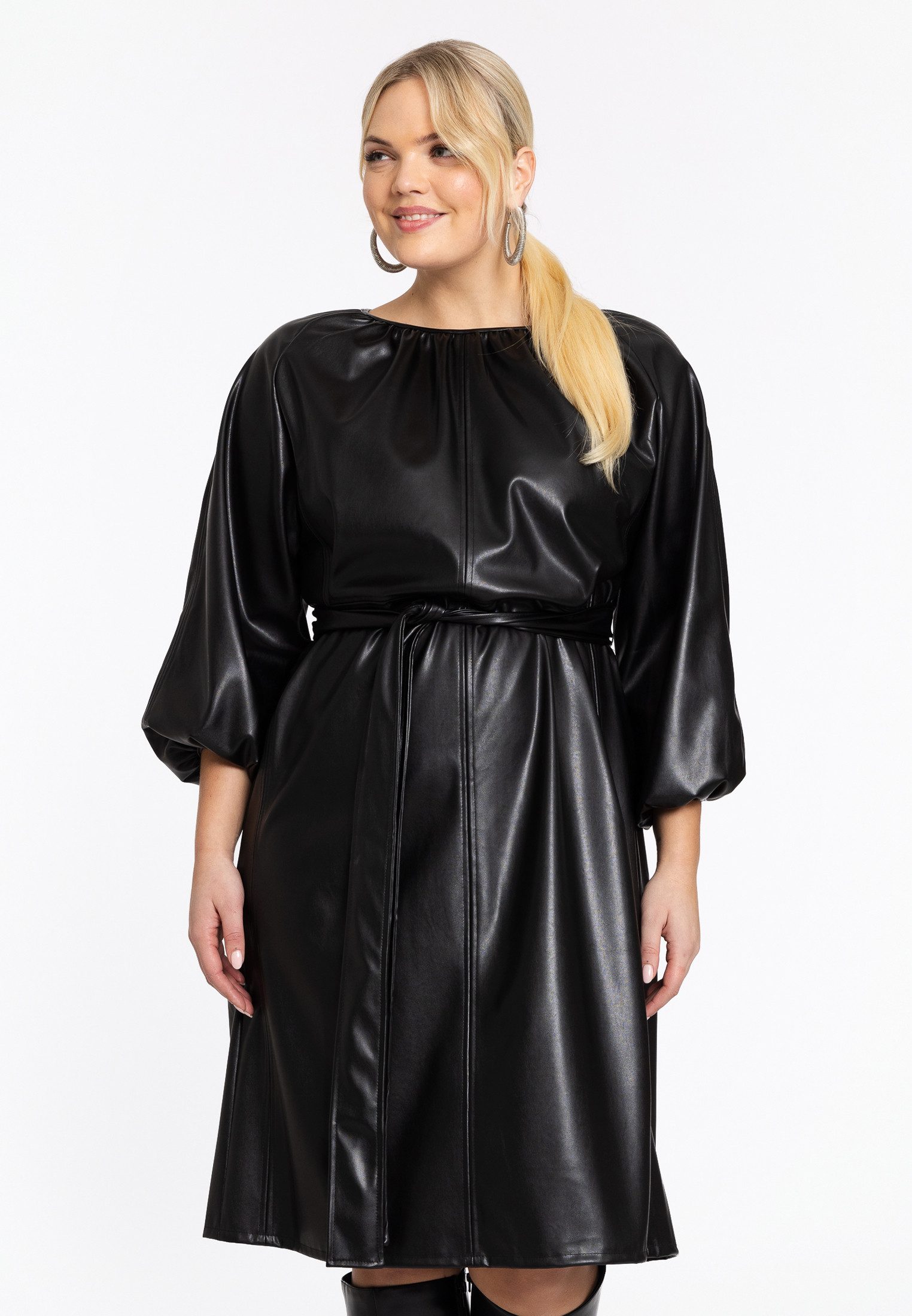YOEK Midikleid Damen Kleid mit Langarm mit langen Ärmeln