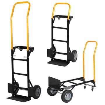 OKWISH Handwagen Hand Truck Dual Purpose 2 Wheel Dolly Cart und 4 Wheel Push Cart, (mit Schwenkrädern 330 lbs Kapazität Heavy Duty Plattformwagen, Für Umzug/Warehouse/Garten/Lebensmittelgeschäft), eine Kapazität von 220 lbs halten