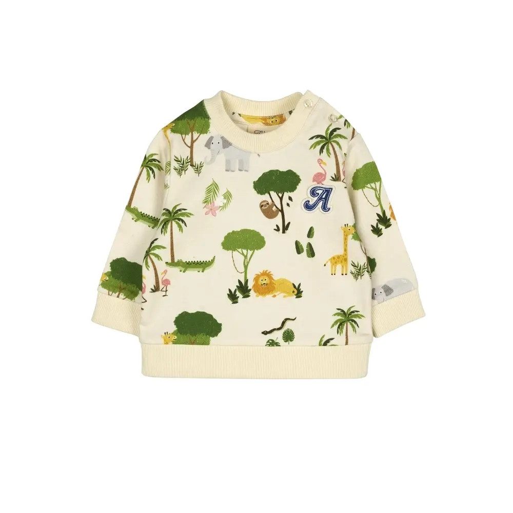 Alvi® Kurzarmshirt ALVI Sweatshirt, antique white / AOP Jun, Gr. 68