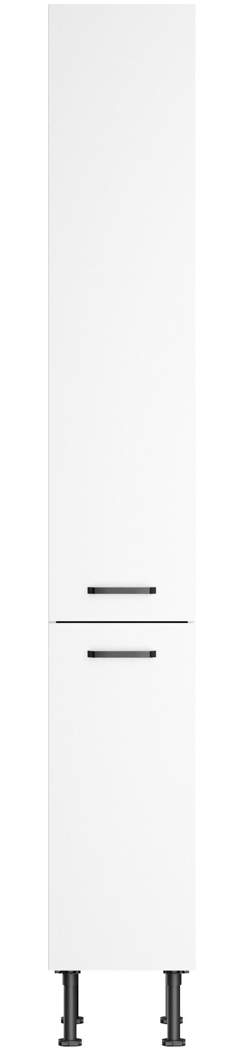 KOCHSTATION Apothekerschrank KS-Paula 30 cm breit, 211 cm hoch, mit 2 Auszügen, 5 Ablagen