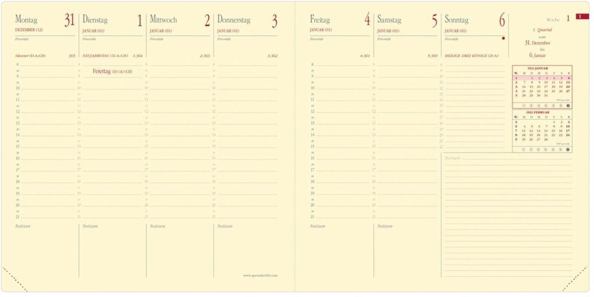 Buchkalender Buchkalender Executif Prestige 16x16cm Silk schwarz 2026.