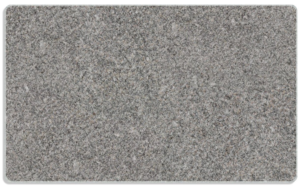 Wallario Frühstücksbrett Muster grauer Marmor Optik -Granit - marmoriert, ESG-Sicherheitsglas, (inkl. rutschfester Gummifüße 4mm, 1-St), 14x23cm | Frühstücksbrettchen