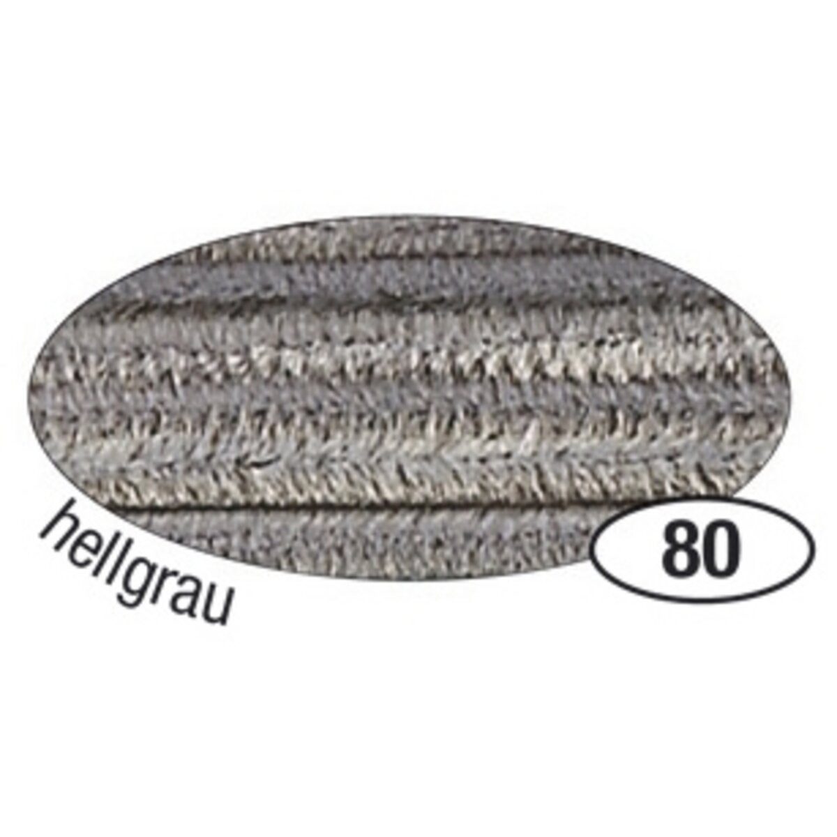 Folia Bastelfilz Chenilledraht - 8 mm 10 Stück hellgrau.