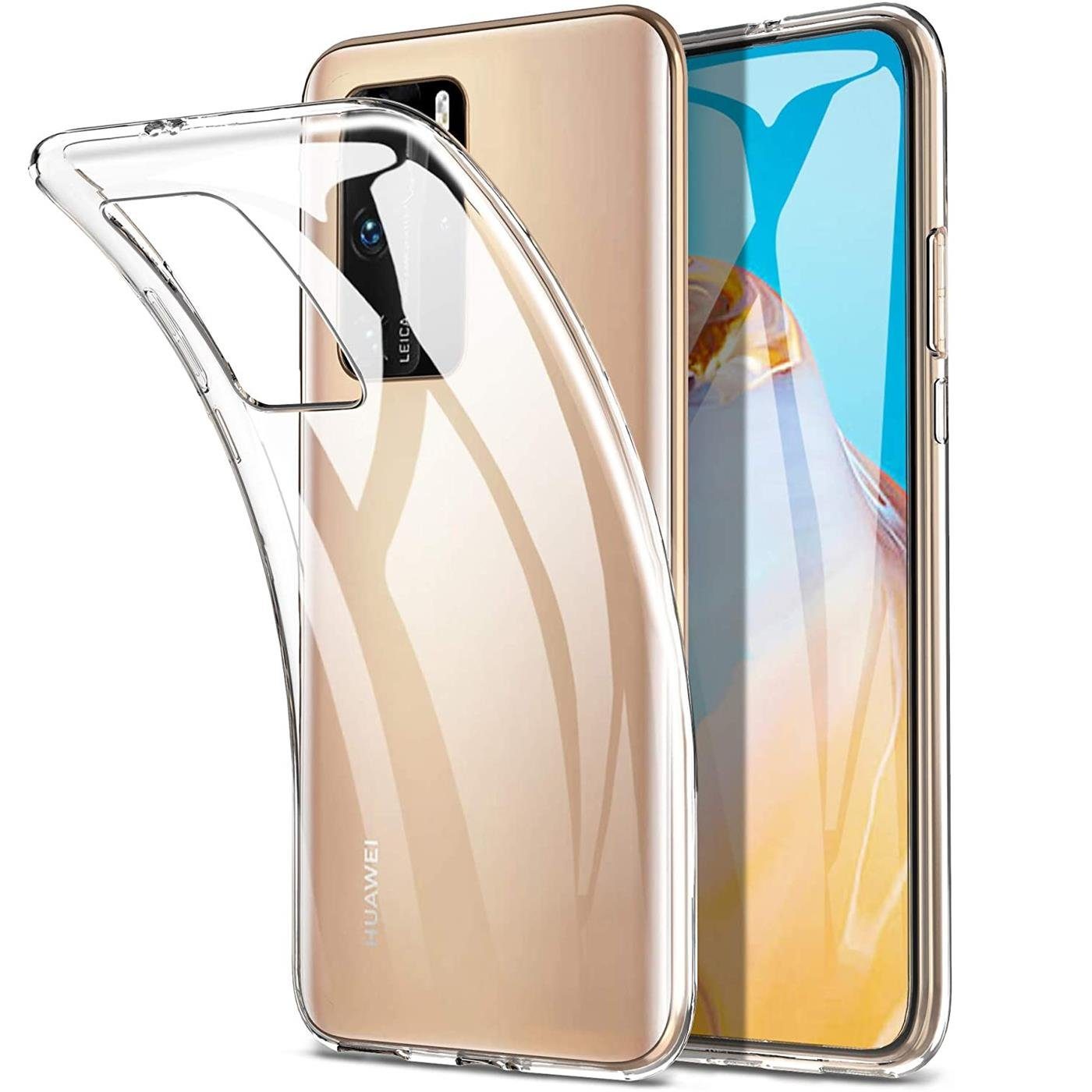 CoolGadget Handyhülle Transparent Ultra Slim Case für Huawei P40 Pro 6,58  Zoll, Silikon Hülle Dünne Schutzhülle für Huawei P40 Pro Hülle