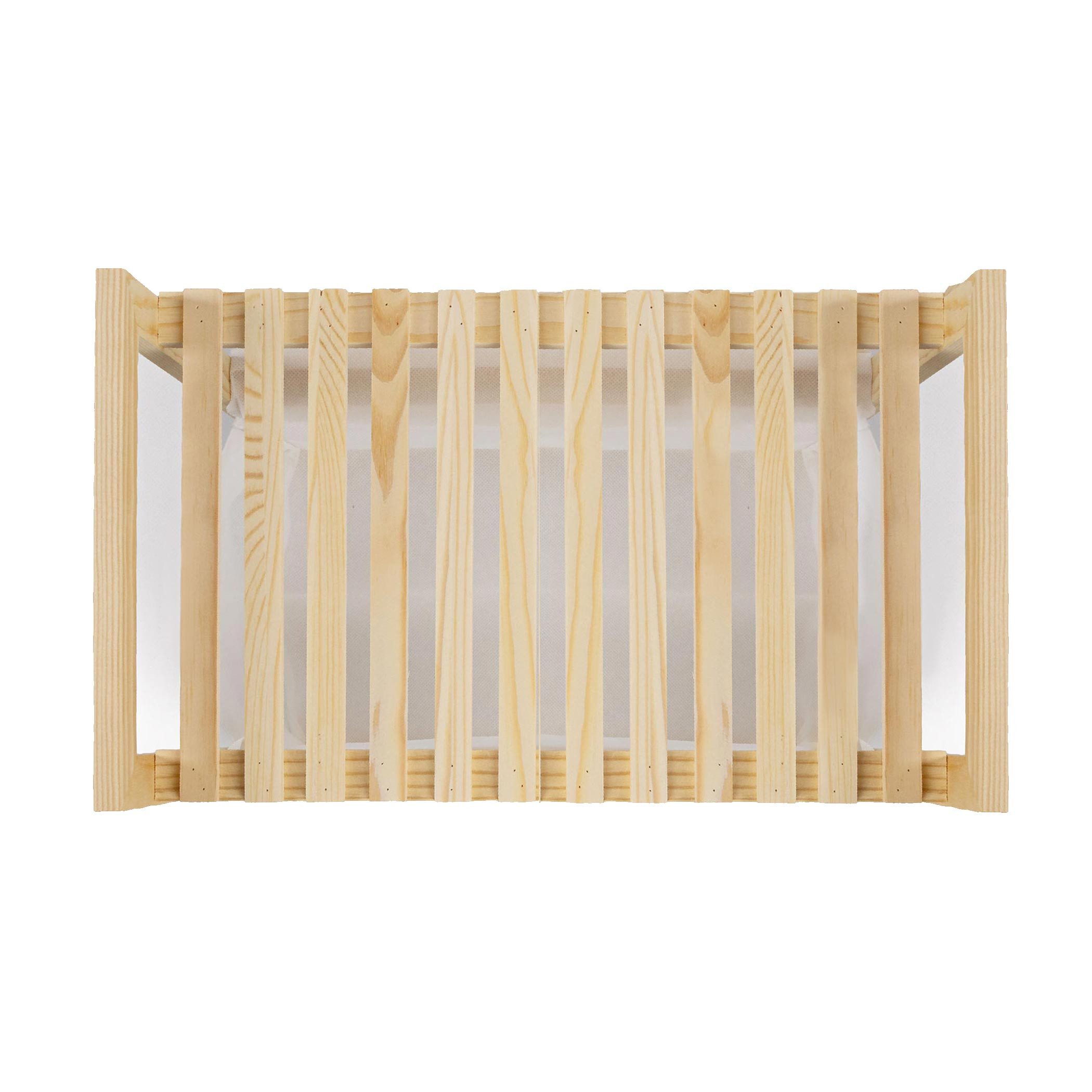 Spetebo Ablageregal Holz Badezimmerregal natur mit Stoffkorb, - 39 x 36 cm 1-tlg., Standregal im Scandi-Design klein mit Ablage und Korb – Bild 5 von 5