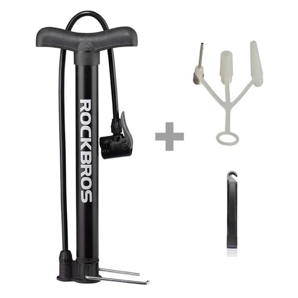 ROCKBROS Fahrradpumpe A320 Standfahrradpumpe – Schwarz - Fahrradpumpe mit 120psi / 8 Bar