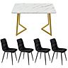 Schwarz Stühlen + Golden Tischbeine | Schwarz | Schwarz