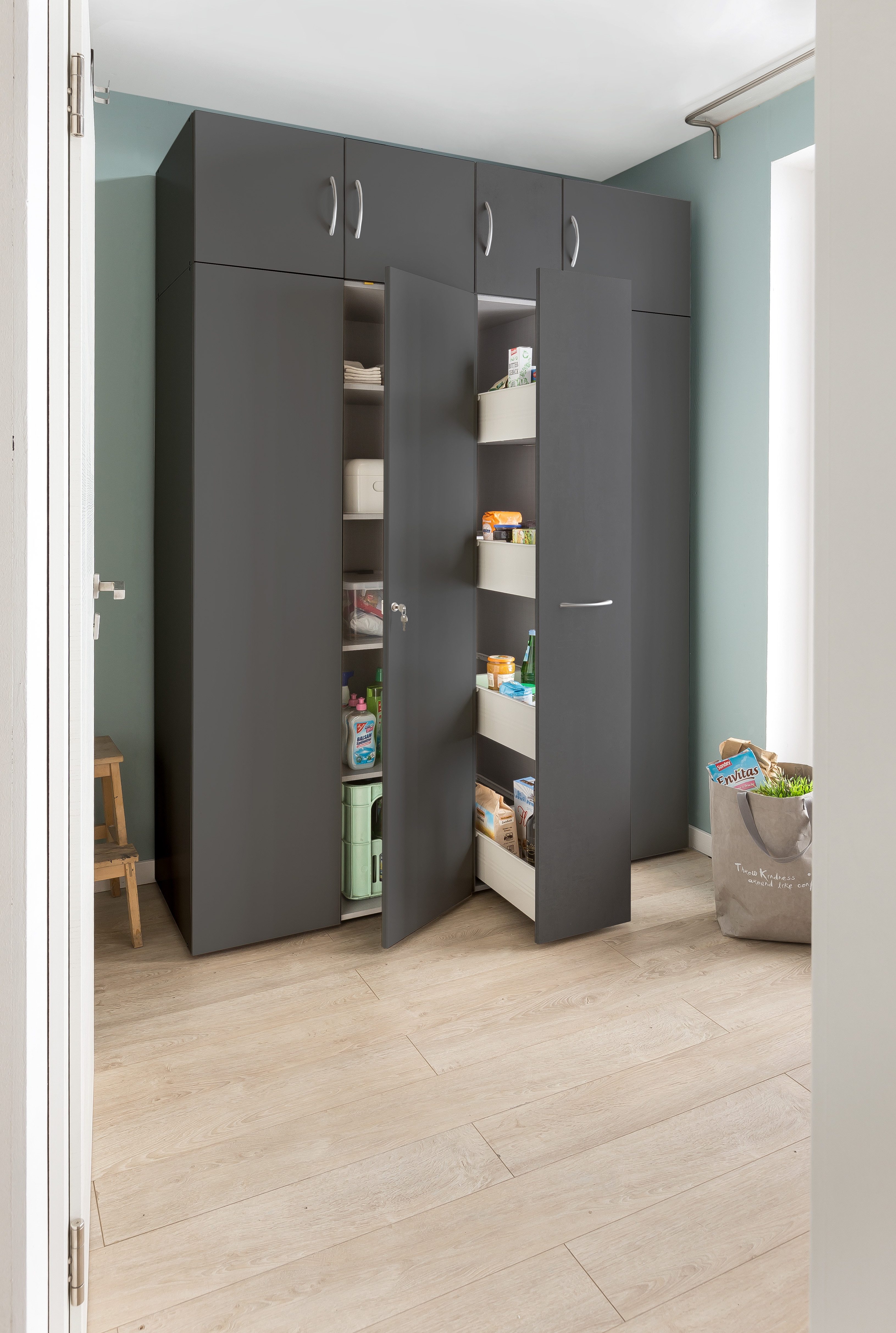 Wimex Apothekerschrank Multiraumkonzept, 30/54/185cm (B/T/H), Made in Germany Schranksystem MRK, geräumiger Hochschrank mit 4 Schubladen – Bild 2 von 5