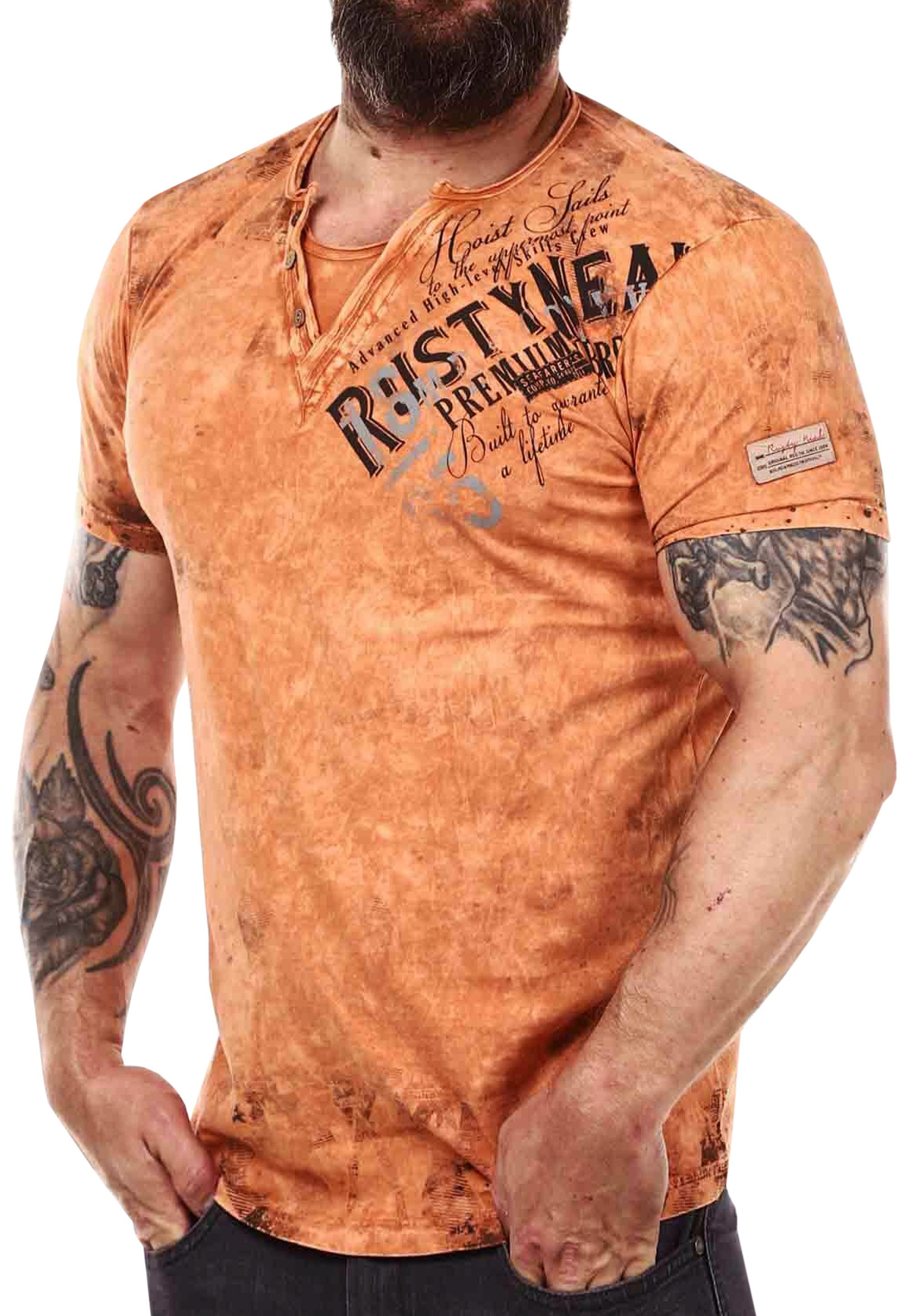 R-NEAL T-Shirt Original T-Shirt Rundhals X V-Neck Shirt Verwaschen Vintage günstig online kaufen