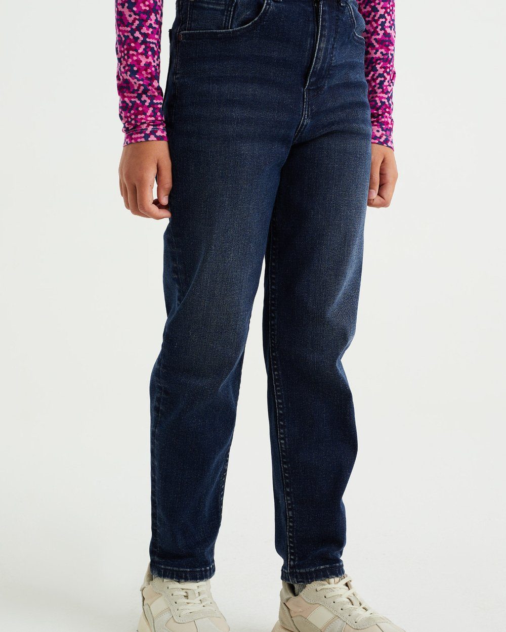 Fashion Dunkelblau WE (1-tlg) Mom-Jeans