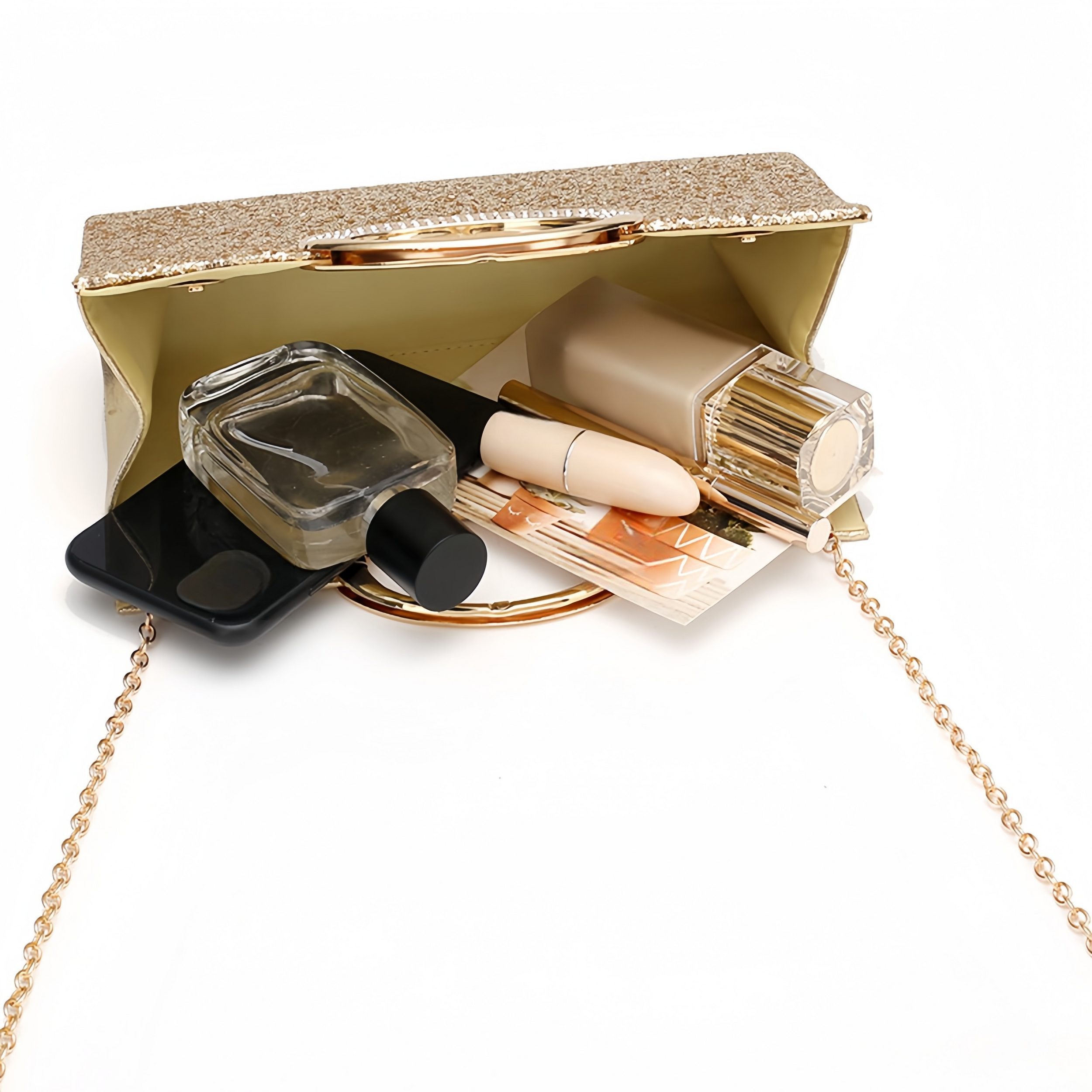 Zaewry Abendtasche Damen Clutch mit Pailletten, Abendtasche, abnehmbare Kette, Party – Bild 4 von 5