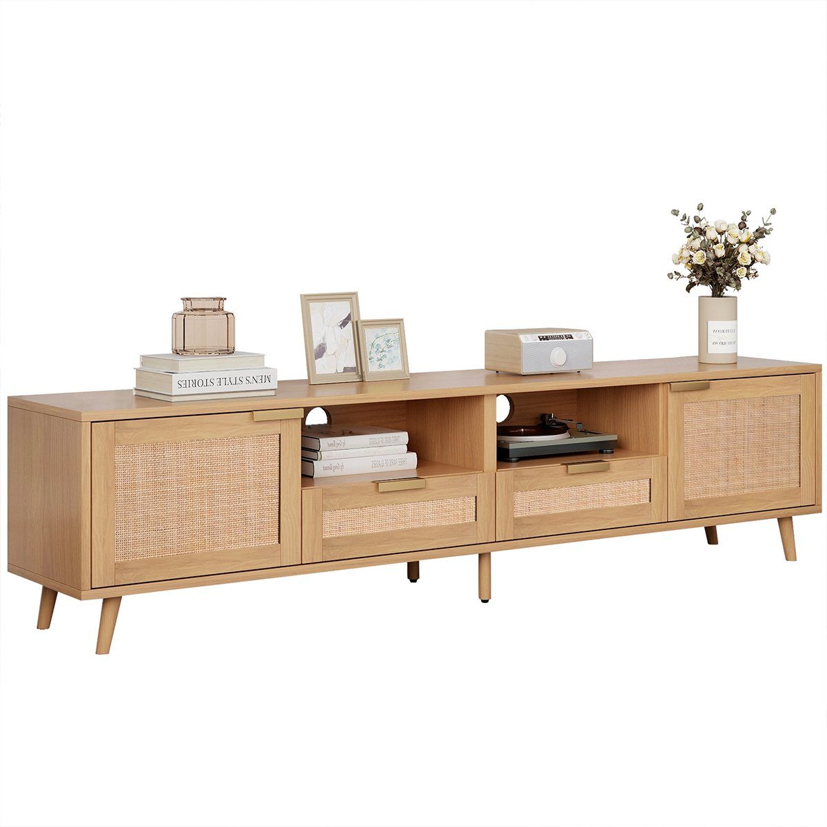 XDeer TV-Schrank TV-Konsolentisch TV-Schrank mit echtem Rattandesign mit ma günstig online kaufen
