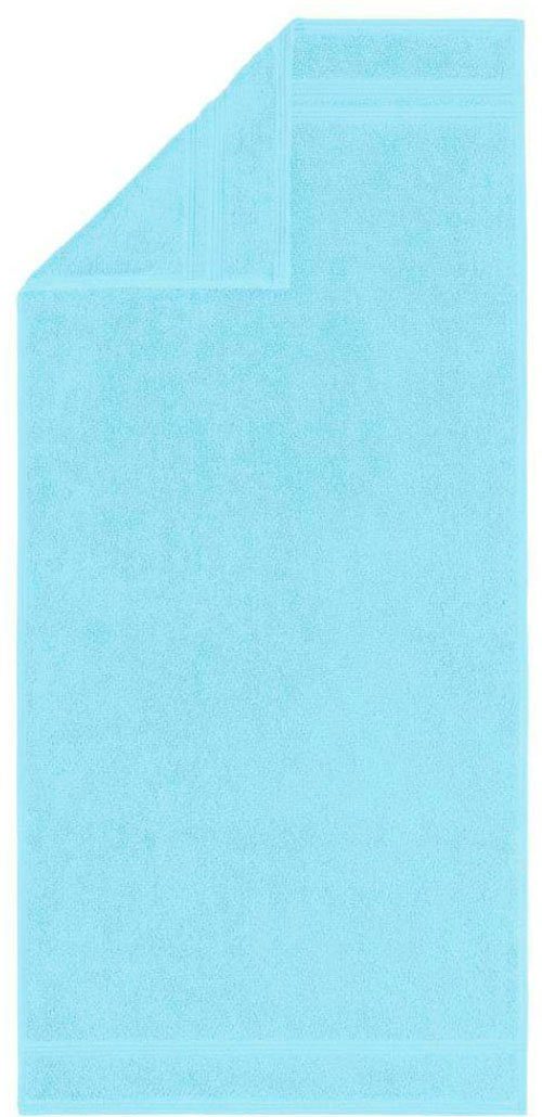 Baumwolle light Uni Programm Streifenbordüre, Handtuch mit reine blue (1-St), Manhatten Frottier Gold, Egeria