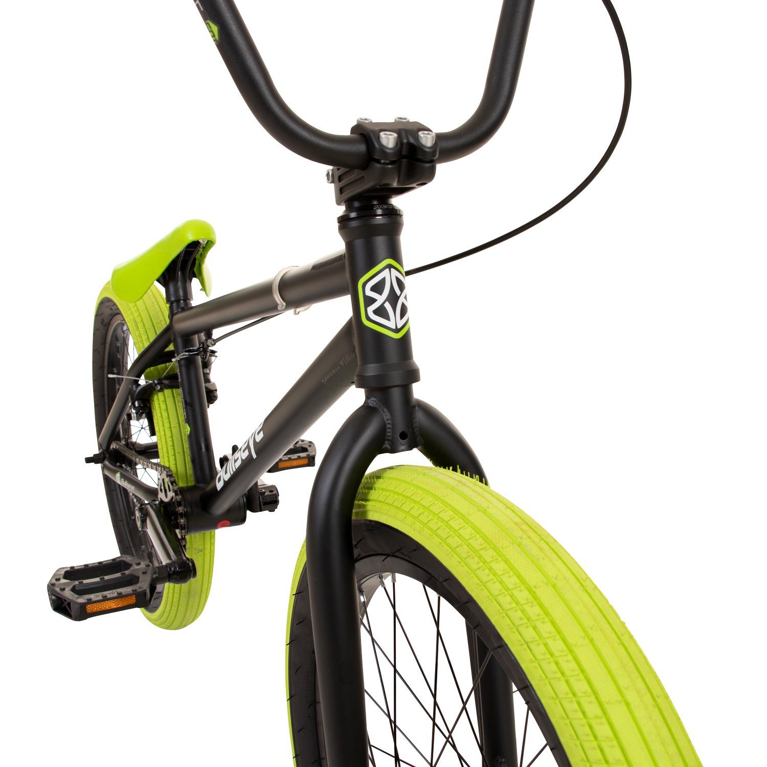 Erwachsene - cm ohne Jugendliche 501, BMX-Rad schwarz/grün mit 1 Gang, BMX 175 unisex 145 Pegs Schaltung, bullseye Fahrrad Project