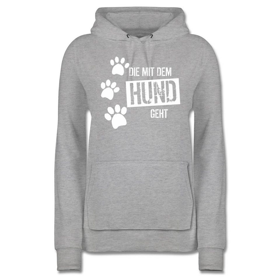 Shirtracer Hoodie »Die mit dem Hund geht Damen Premium