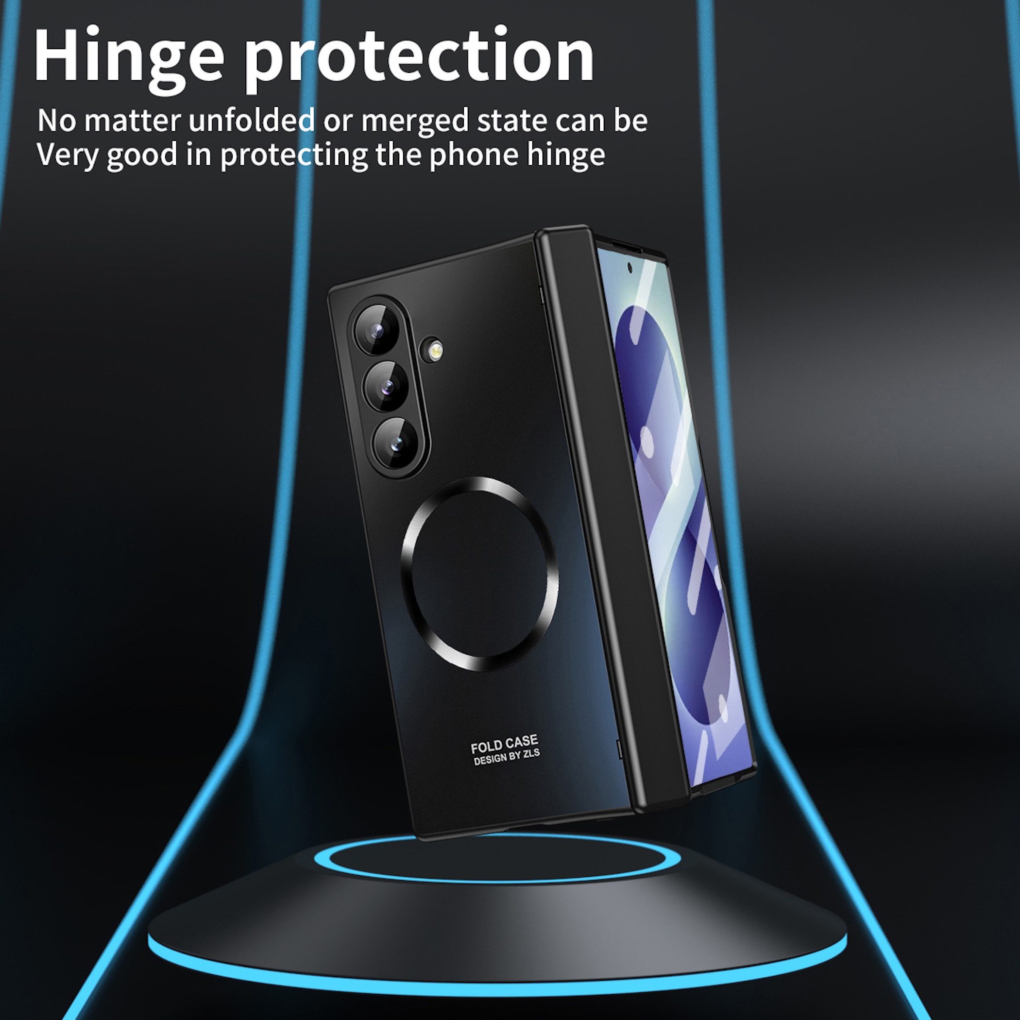 Wigento Handyhülle Klapphülle + H9 Display Glas Samsung Galaxy Z Fold8 Ultra 5G Schwarz 8,00 Zoll und 6,50 Zoll, Kamera Lisen Schutz – Bild 4 von 5