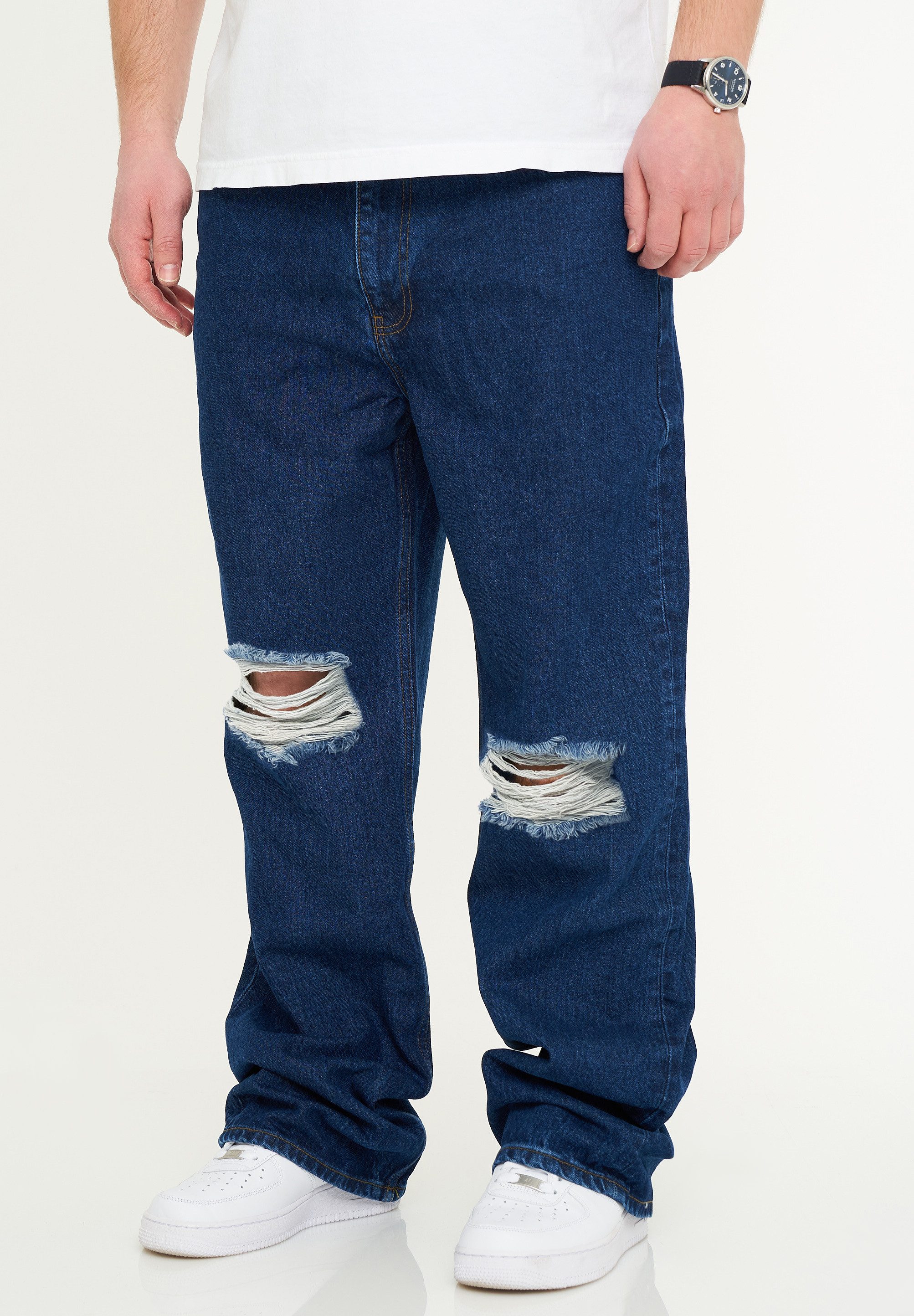 DAILY COTTON Loose-fit-Jeans DCPAPILON Herren Lange Hose Jeans Ripped Loose-Fit Baggy – Bild 2 von 4