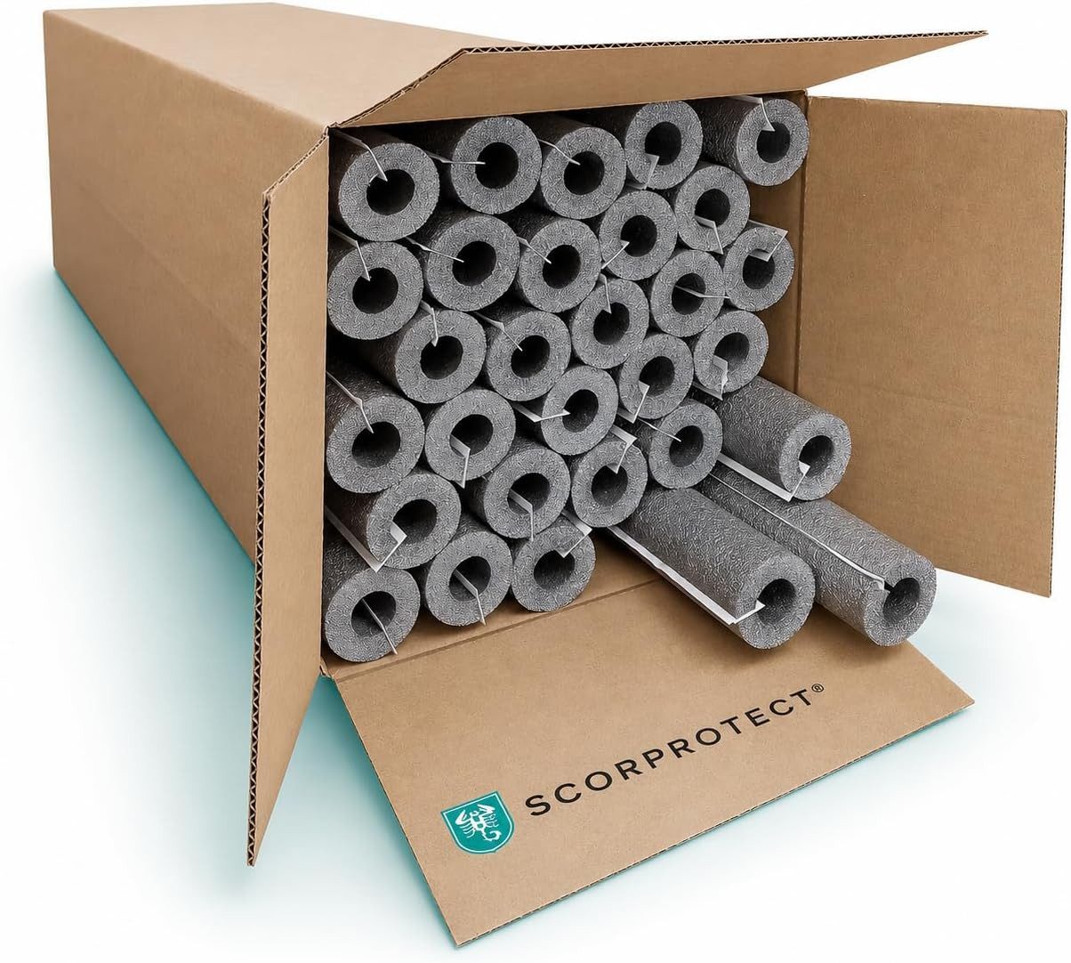 Scorprotect® Steinwolle PE Rohrisolierung selbstklebend 1 m ganzer Karton Farbe grau