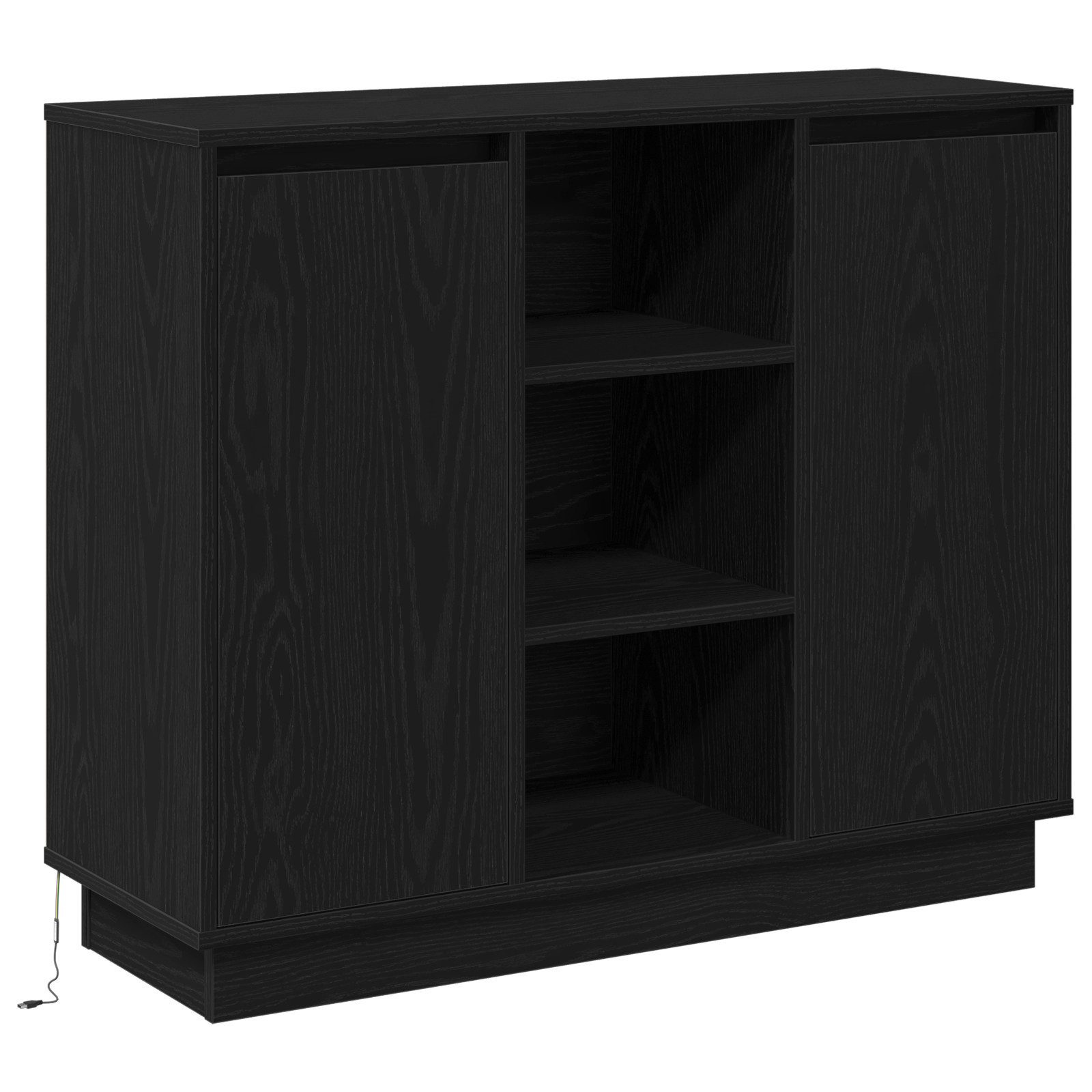 vidaXL Nachttisch Sideboard mit LED Schwarz günstig online kaufen