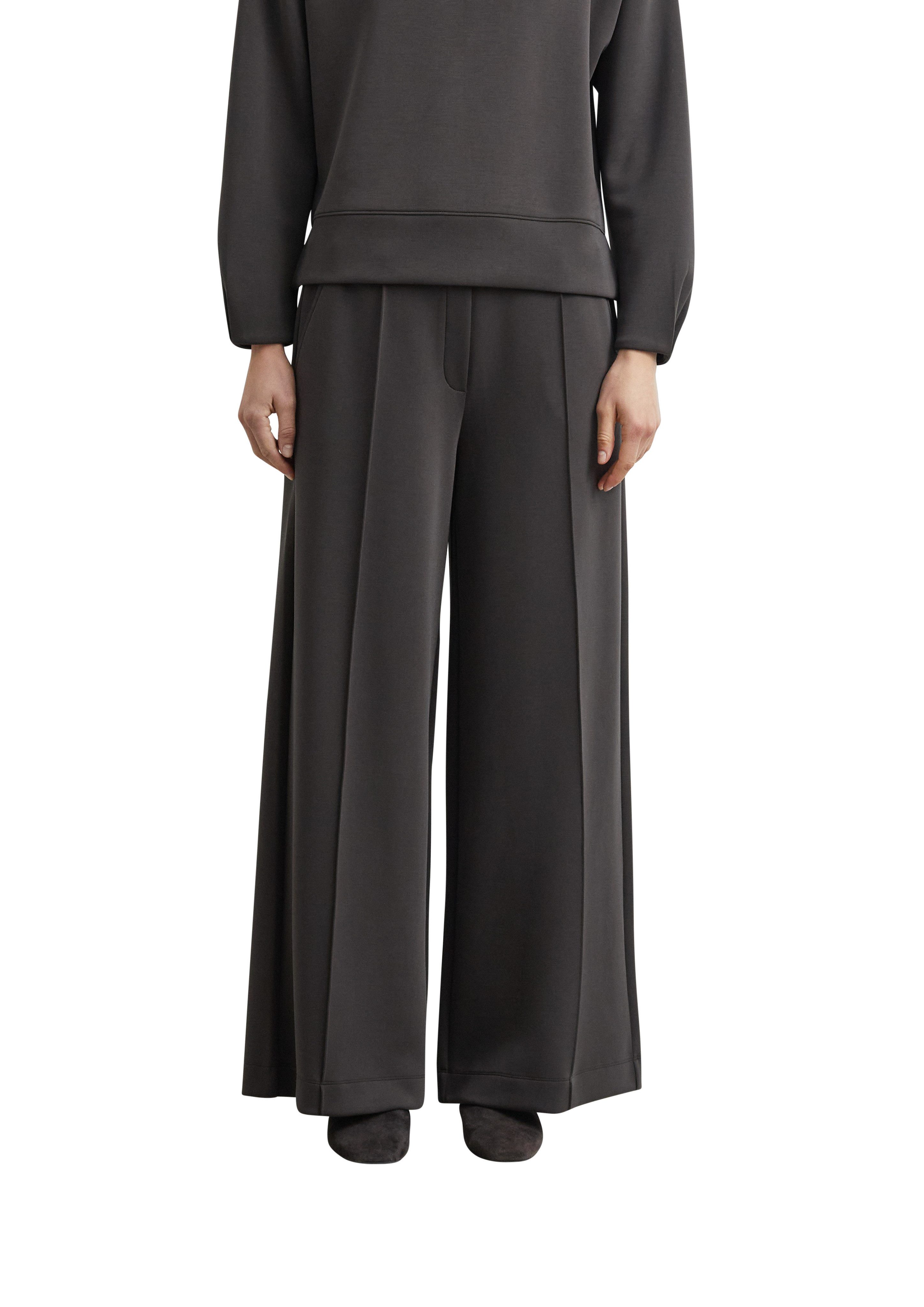 comma Schlupfhose mit weitem Bein, Stretch