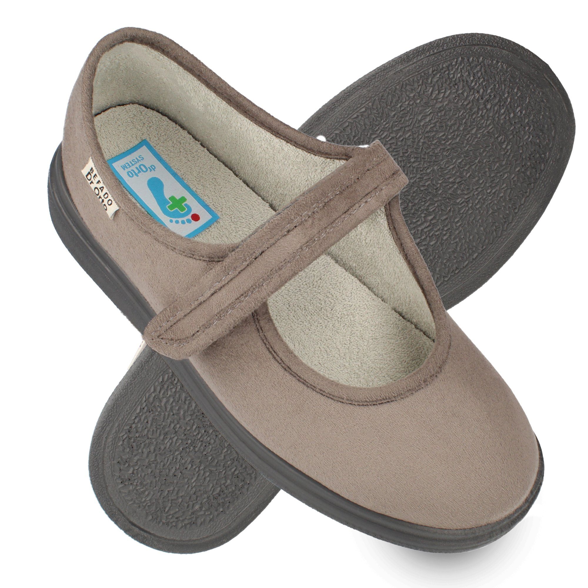 Grau Bequeme Sommer-Slipper, Präventivschuhe Slipper Damen Orto Sommer-Schuhe für Dr.